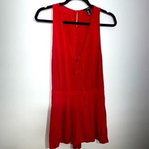 Forever 21 Red V-Neck Romper